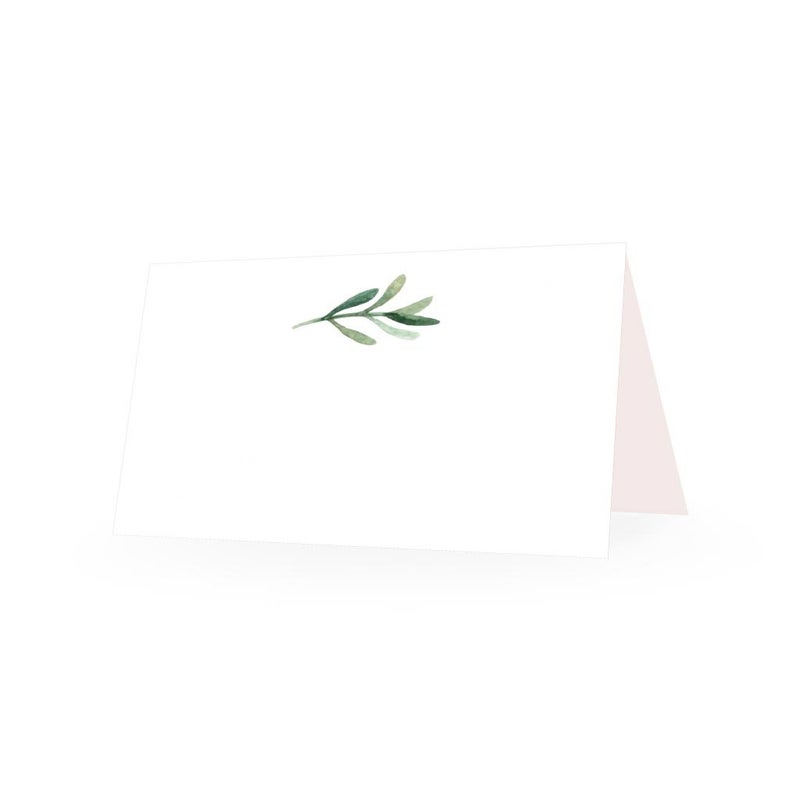 Hadley Designs 25 Elegant Greenery Tent Table Place Cards for Wedding, Thanksgiving Christmas Holiday, Easter Catering Buffet, Food Sign Paper, Escort Card Folded Seat Assignment and Setting Label - Image 1